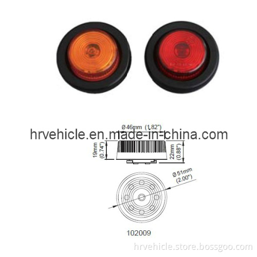 2" LED Round Marker and Clearance Lamp Hr102009